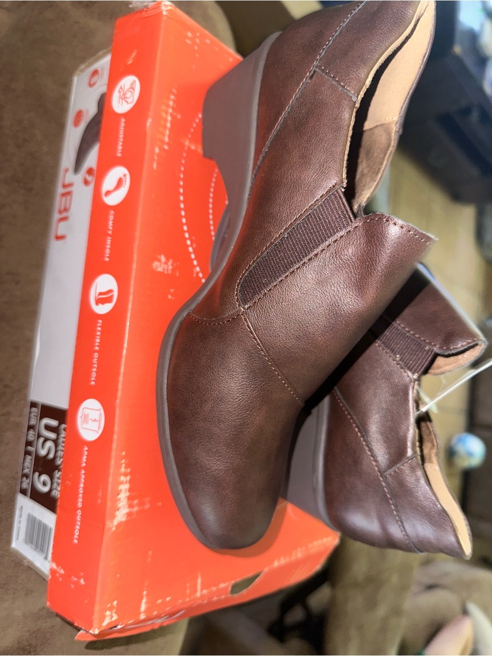 Brown Slip-On booties